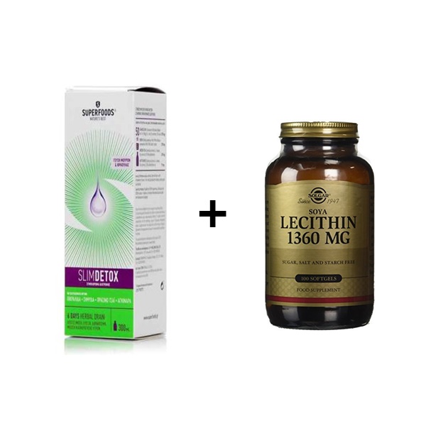 Πακέτο Superfoods Slimdetox 300ml & Solgar Lecithin 136 feelhealthy.gr