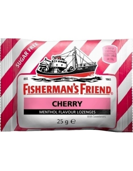 Fisherman's Friend Original, καραμέλες με γεύση Κερασιού και Μενθόλη ΧΩΡΙΣ ζάχαρη 25gr