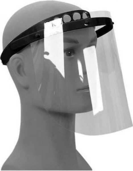 Ασπίδα Προσώπου - Προσωπίδα με Διαφανή Ζελατίνα με Ανάκληση Ανοιγόμενη Techniplast Μαύρη