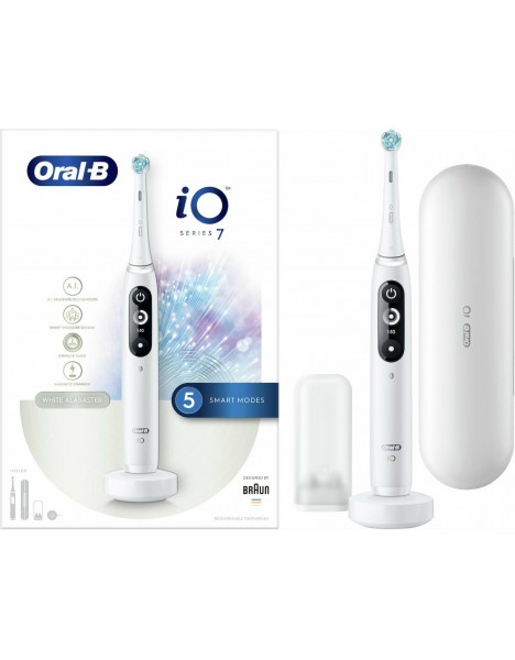 Oral-B iO Series 7 Magnetic White Alabaster Ηλεκτρική Οδοντόβουρτσα Προηγμένης Τεχνολογίας 1 Τεμάχιο