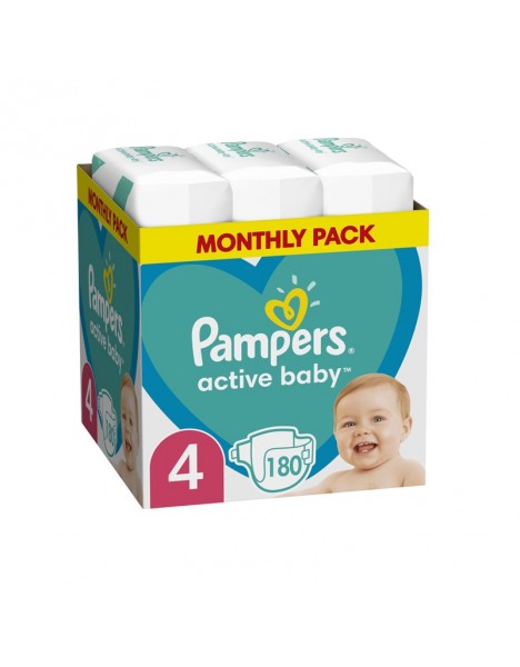 Pampers Active Baby No4 (9-14kg) 180τμχ