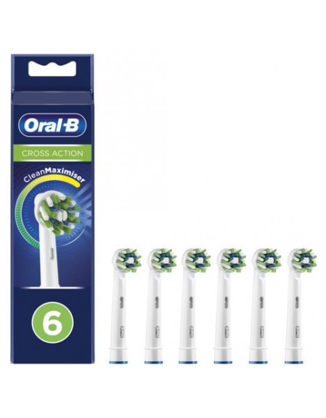 Oral-B Ανταλλακτικές Κεφαλές Ηλεκτρικής Οδοντόβουρτσας Cross Action Clean Maximiser, 6τμχ