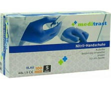 Meditrast Nitril-Handschuhe Γάντια Νιτριλίου Χωρίς Πούδρα σε Μπλε Χρώμα 100τμχ