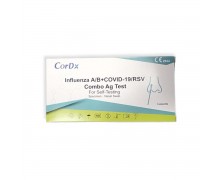 CorDX Influenza A/B & Covid-19/RSV Combo 1τμχ Αυτοδιαγνωστικό Τεστ Ταχείας Ανίχνευσης Αντιγόνων Covid-19 & Γρίπης με Ρινικό Δείγμα