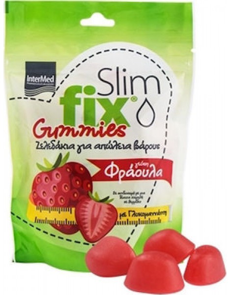 Intermed Slim Fix Strawberry Gummies, (Ζελεδάκια για Απώλεια Βάρους με Γεύση Φράουλα), 210g.