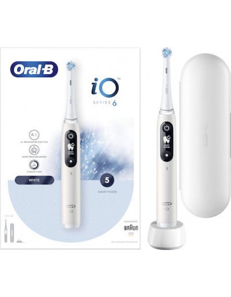 Oral-B iO Series 6 Ηλεκτρική Οδοντόβουρτσα με Αισθητήρα Πίεσης White