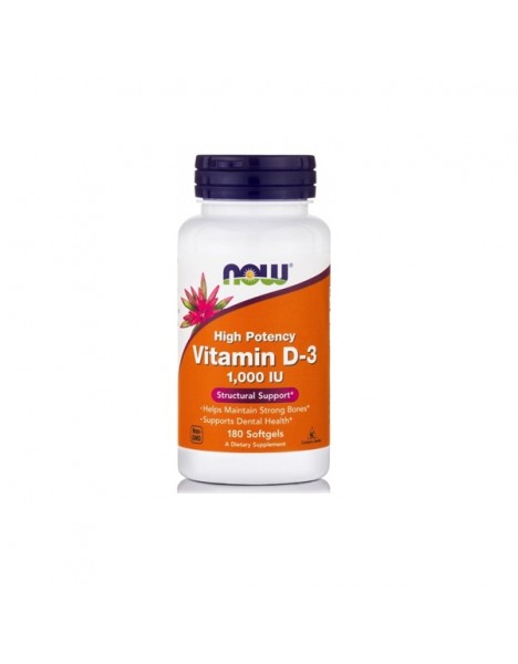 Now Foods Vitamin D-3 1000 IU 180 Κάψουλες