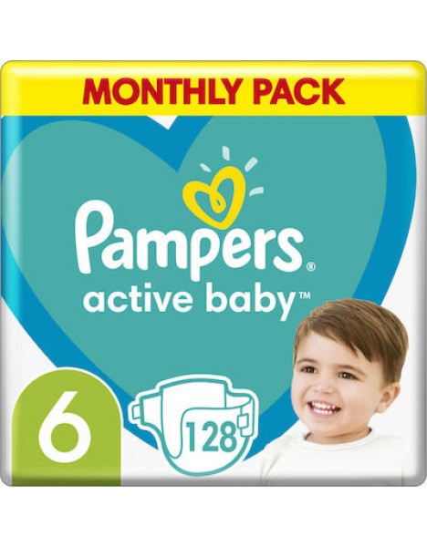 Pampers Active Baby No. 6  Monthly pack  13-18kg 128τμχ