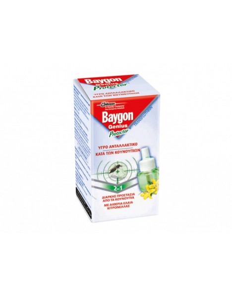 Baygon Genius Protector αντικουνουπικό υγρό ανταλλακτικό 2τμχ