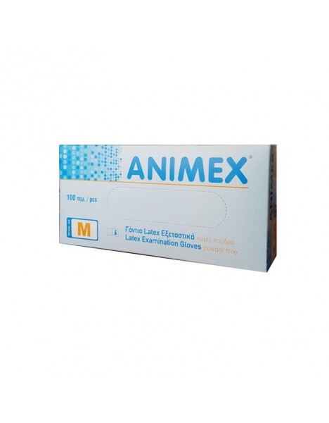 ANIMEX ΓΑΝΤΙΑ LATEX ΑΣΠΡΟ ΧΩΡΙΣ ΠΟΥΔΡΑ  100ΤΜΧ