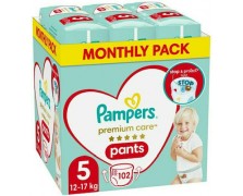 Pampers Πάνες Βρακάκι Premium Care No. 5 για 12-17kg 102τμχ