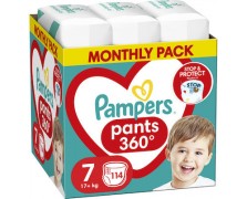 Pampers Pants Pants 360° Πάνες Βρακάκι No. 7 για 17+kg 114τμχ