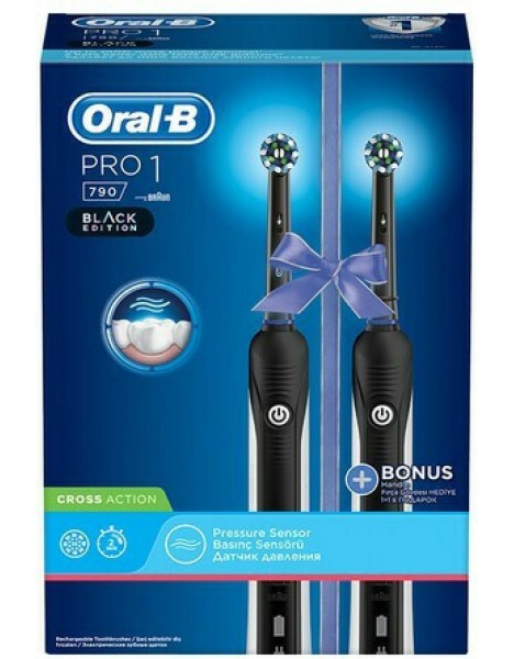 Oral-B Pro 1 790 Black Edition Cross Action προσφορά 2 τεμαχίων ανά συσκευασία