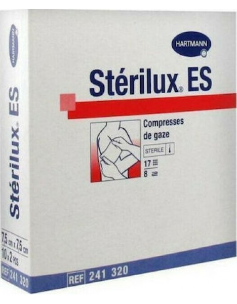 Hartmann Sterilux ES αποστειρωμένη γάζα 17 κλωστών, 16πλή 36x40cm 10τμχ