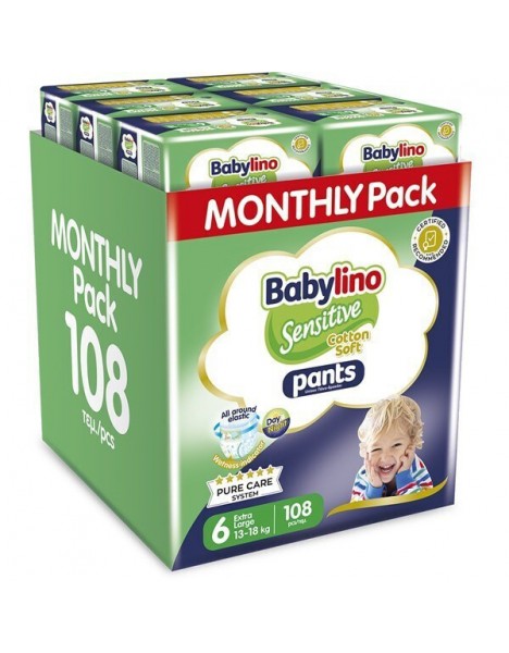 Babylino Pack Πάνες Βρακάκι No. 6 για 13-18kg 108τμχ