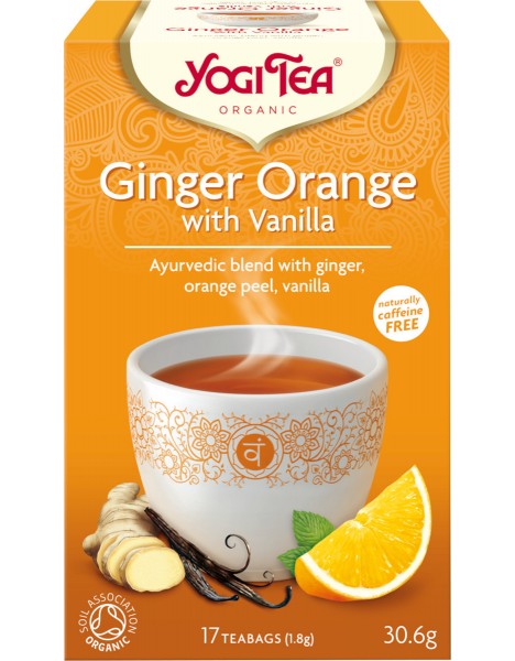 Yogi Tea Ginger Orange With Vanilla Αφέψημα Mε Τζίντζερ Πορτοκάλι & Βανίλια 30.6gr