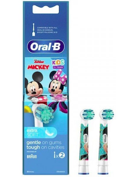 Oral-B Ανταλλακτικό για Ηλεκτρική Οδοντόβουρτσα Disney Mickey Mouse για 3+ χρονών 2τμχ