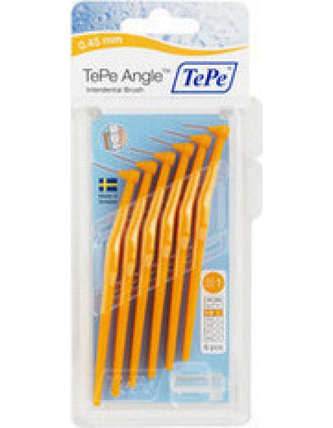 TePe Angle Μεσοδόντια Βουρτσάκια με Λαβή 0.45mm Πορτοκαλί 6τμχ