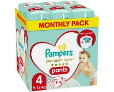 Pampers Πάνες Βρακάκι Premium Care No. 4 για 9-15kg 114τμχ