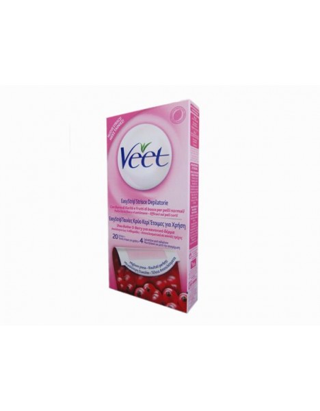 Veet Easy Strip Κρύο κερί για το σώμα 20τμχ Κανονικό δέρμα