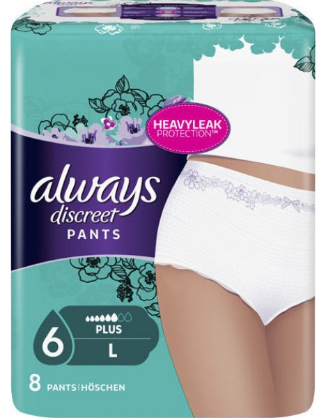 Always Discreet Pants Large Εσώρουχο για ακράτεια, 8τμχ