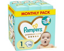 Pampers Premium Care Monthly Pack Πάνες με Αυτοκόλλητο No. 1 για 2-5kg 156τμχ