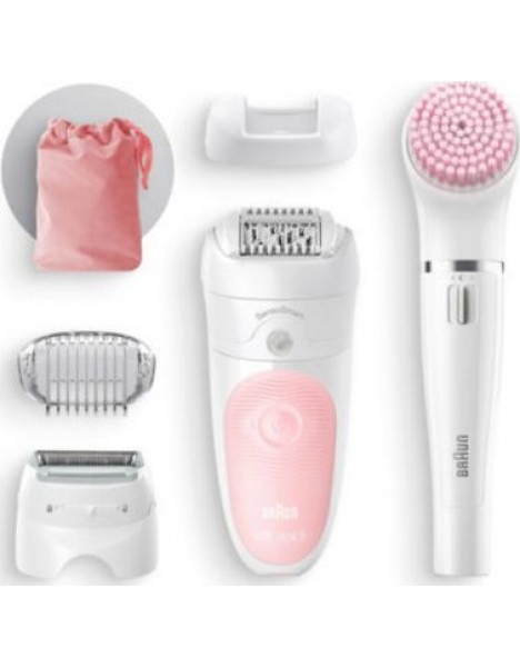 Braun Σετ Αποτριχωτική Μηχανή Epilator για Πρόσωπο, Σώμα & Μπικίνι και Βούρτσα Καθαρισμού προσώπου Silk-Epil 9 5/885