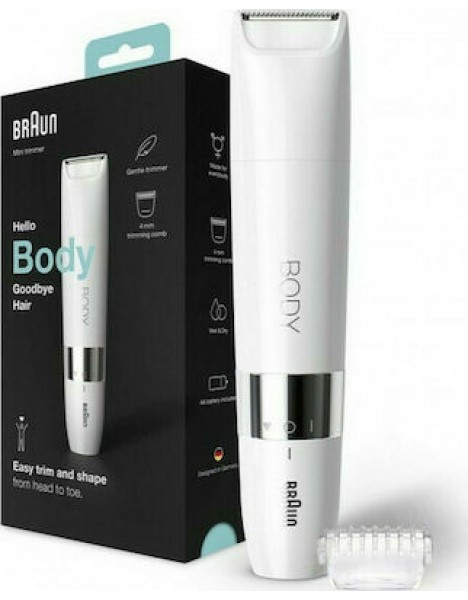 Braun Trimmer Μηχανή Επαναφορτιζόμενη BS1000 Λευκό για Άνδρες και Γυναίκες