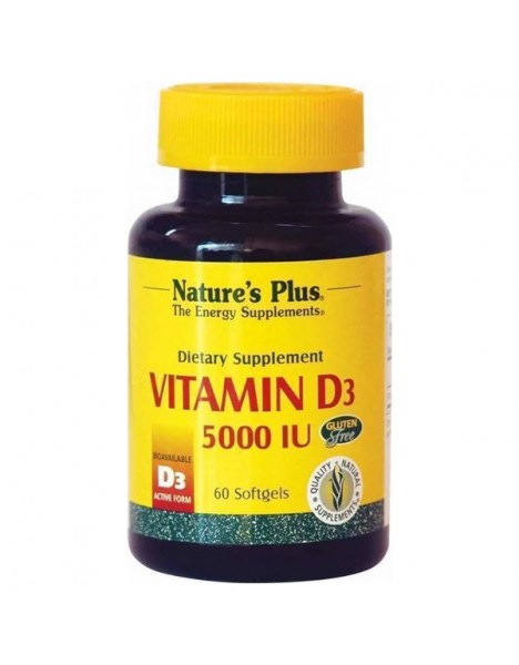 Nature's Plus Vitamin D3 5000IU 60 μαλακές κάψουλες 