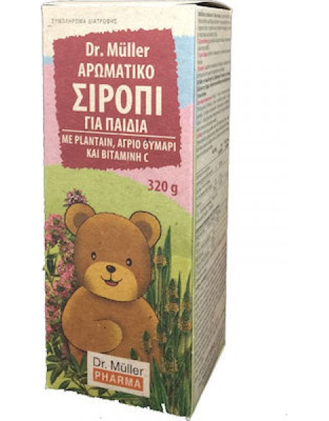 Dr. Muller Pharma Αρωματικό Σιρόπι για Παιδιά με Plantain, Θυμάρι & Βιταμίνη C 320gr