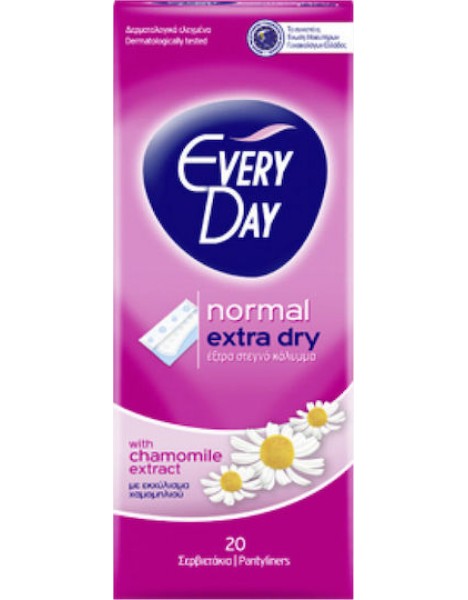 Every Day Extra Dry Normal με Εκχύλισμα Χαμομηλιού Σερβιετάκια 20τμχ