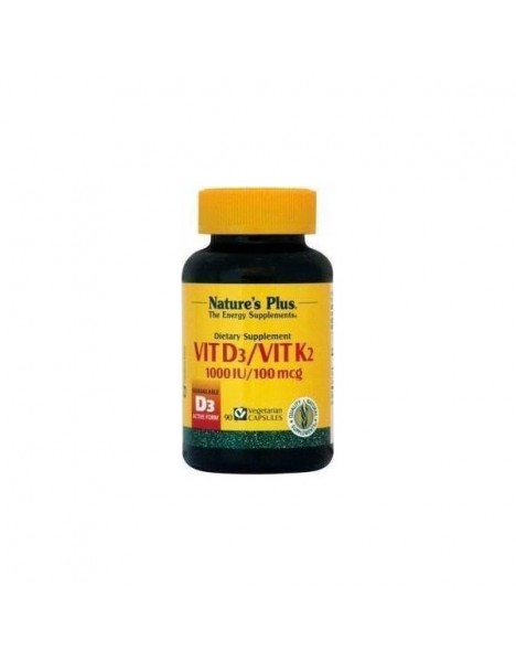 Nature's Plus Vit D3/ Vit K2 90 φυτικές κάψουλες 