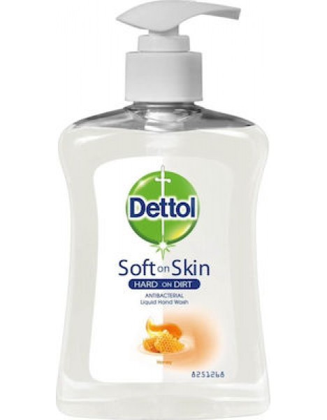 Dettol Honey Soft On Skin Hard On Dirt Liquid Hand Wash 250ml Pump