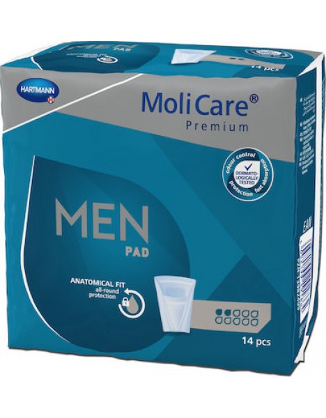 Hartmann Molicare Premium Men Pad Ανδρικές Σερβιέτες Ακράτειας Κανονικής Ροής 4 Σταγόνες 14τμχ