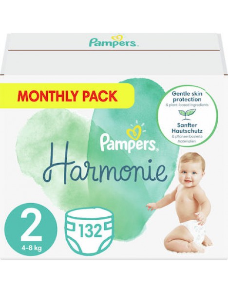 Pampers Πάνες με Αυτοκόλλητο Harmonie No. 2 για 4-8kg 132τμχ