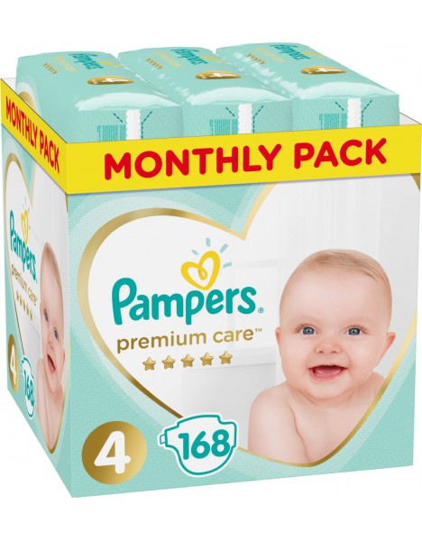 Pampers Premium Care No 4 (9-14kg) Monthly Box 168τμχ