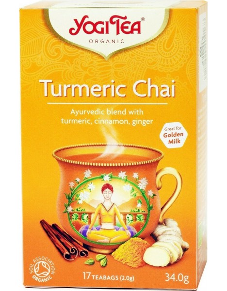 Yogi Tea Turmeric Chai Βιολογικό Τσάι για Χαλάρωση & Εξύψωση Διάθεσης 17 Φακελάκια 30.6g