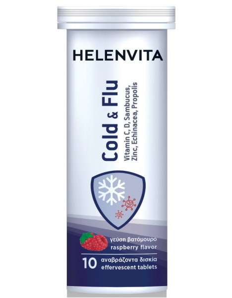 Helenvita Cold & Flu 10 Αναβράζοντα Δισκία - Συμπλήρωμα Διατροφής Για Αντιμετώπιση Συμπτωμάτων Της Γρίπης & Του Κρυολογήματος