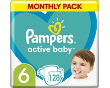 Pampers Active Baby No. 6  Monthly pack  13-18kg 128τμχ