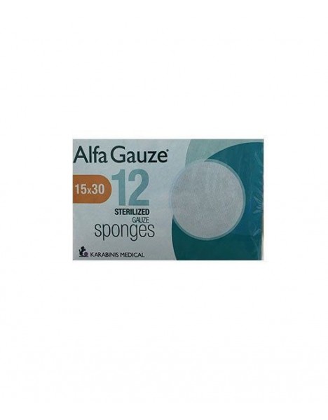 Alfa Gauge Αποστειρωμένες γάζες 15X30cm 12 τεμ KARABINIS MEDICAL