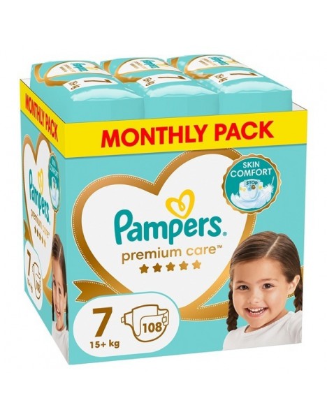  PAMPERS Premium Care No. 7 για 15+kg 108τμχ