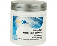 Viogenesis Epsom Salt Magnesium Sulphate - Για Εξυγίανση και Αποτοξίνωση του Δέρματος, Καθαρισμός ΟΧΙ μόνο για το Παχύ Έντερο, αλλά και για το Λεπτό - 500gr