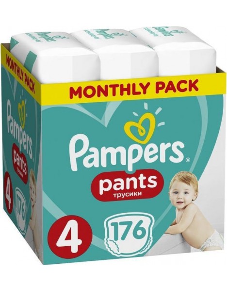 Pampers Monthly Pack Pants Νο 4 (9-15kg) 176τμχ