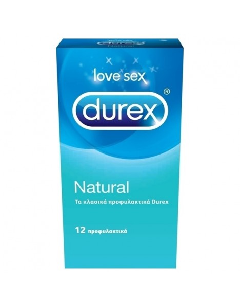 Durex Natural Προφυλακτικά με ήπια λίπανση , 12 τεμάχια