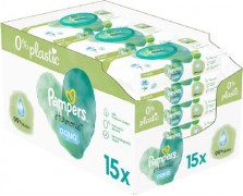 Pampers Οικολογικά Μωρομάντηλα Harmonie Aqua με Καπάκι χωρίς Άρωμα, Οινόπνευμα & με 99% Νερό 15x48τμχ