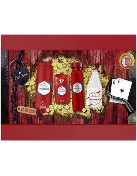 Old Spice Gift Box Whitewater Shower Gel 250ml & Deodorant Body Spray 150ml & Deodorant Stick 50ml & After Shave Lotion 100ml