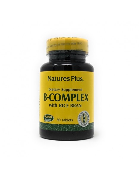 Nature's Plus B-Complex with Rice Bran 90tabs - Σύμπλεγμα βιταμινών Β, υγεία νευρικού συστήματος