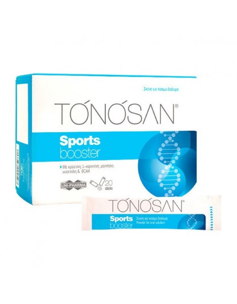 Uni-Pharma Tonosan Sports Booster 20 Φακελίσκοι - Συμπλήρωμα Διατροφής Με Κρεατίνη, L-καρνιτίνη, Mαγνήσιο, Iνοσιτόλη & BCAA