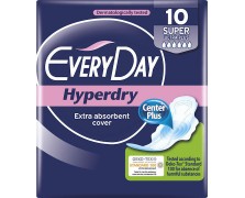Every Day Hyperdry Super Ultra Plus Σερβιέτες με Φτερά για Αυξημένη Ροή 6 Σταγόνες 10τμχ