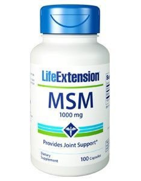 Life Extension MSM 1000mg Συμπλήρωμα Διατροφής, Υποστήριξη στις Αρθρώσεις & Καταπολέμηση των Φλεγμονών 100caps
